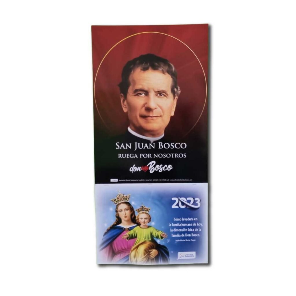 Calendario 2023 con imagen de Don Bosco