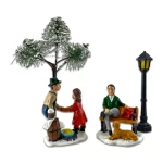 Juego villa navideña con luz 4 piezas 5 x 4.5 x 9 cm